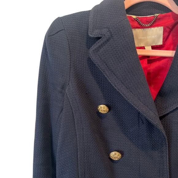 Banana Republic Rare Elena Gilbert Navy Double Breasted Lady Classic Peacoat XS - Picture 5 of 16